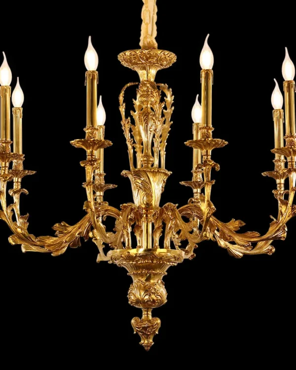 Neuilly Brass Chandelier, 35" in antique brass