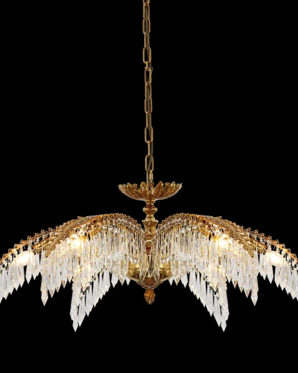 Odéon Branch Crystal Chandelier, 33" in antique brass