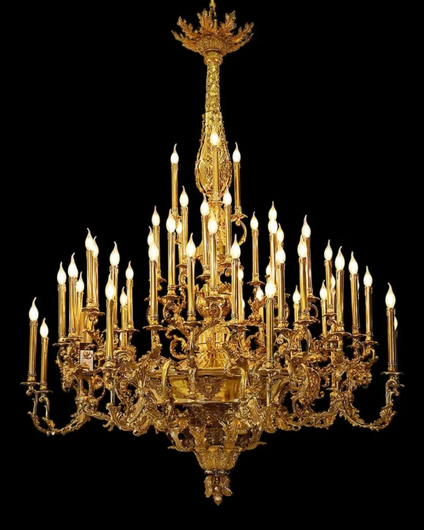 Odéon Brass Chandelier, 69" in antique brass