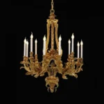Panthéon Brass Chandelier, 39" in antique brass