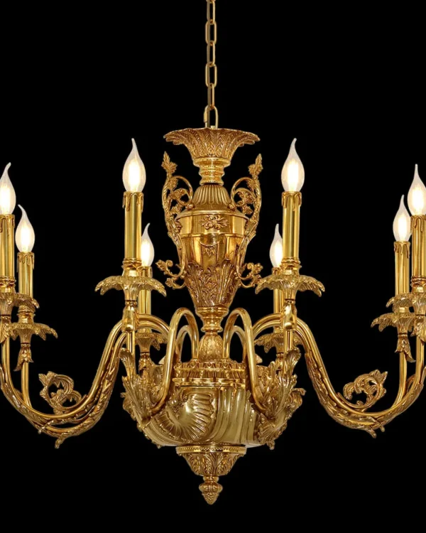 Passy Brass Chandelier, 35" in antique brass