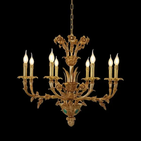 Pasteur Brass Chandelier, 32" in antique brass