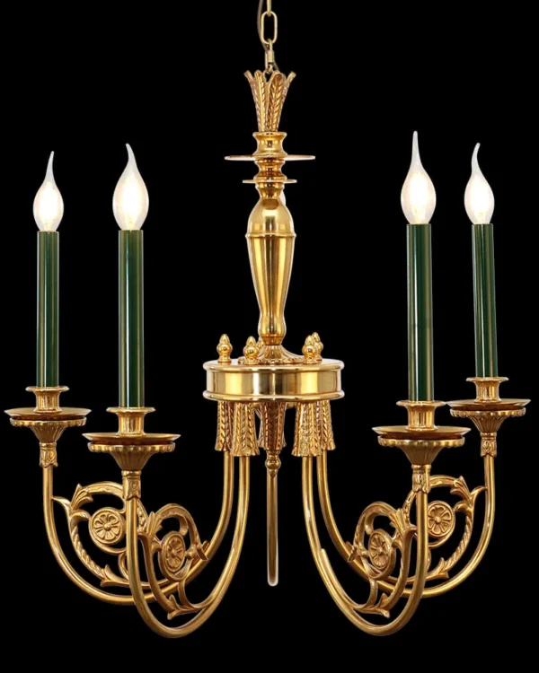 Rennes Brass Chandelier, 26" in antique brass