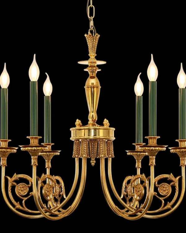 Rennes Brass Chandelier, 30" in antique brass