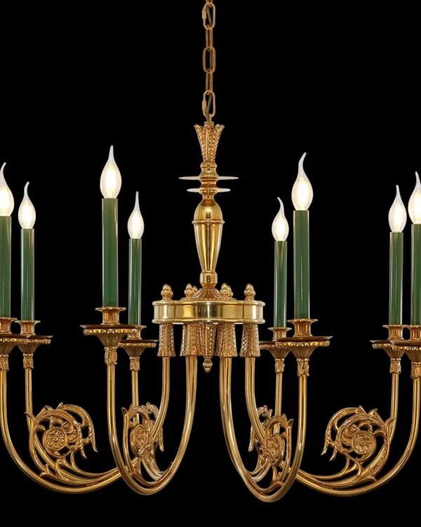 Rennes Brass Chandelier, 34" in antique brass