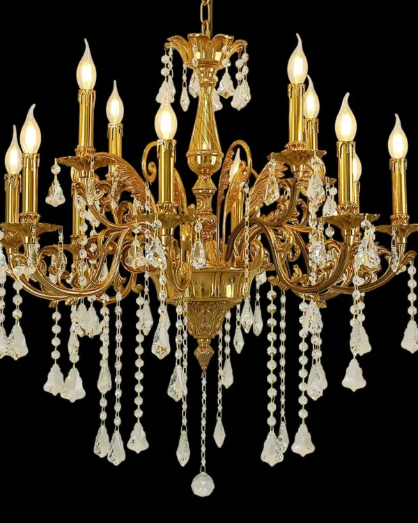 Rome Crystal Chandelier, 31" in antique brass