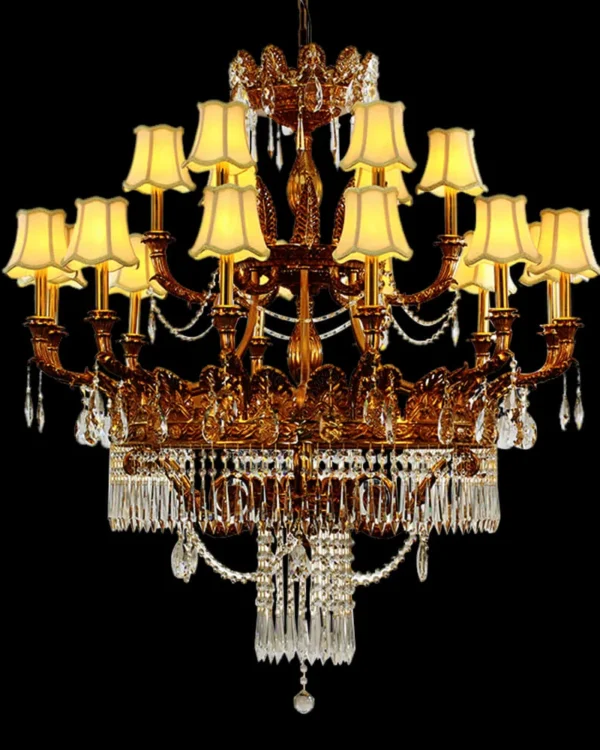 Sèvres Crystal Chandelier, 47" in antique brass