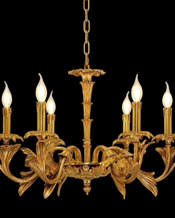 Ségur Brass Chandelier, 26" in antique brass