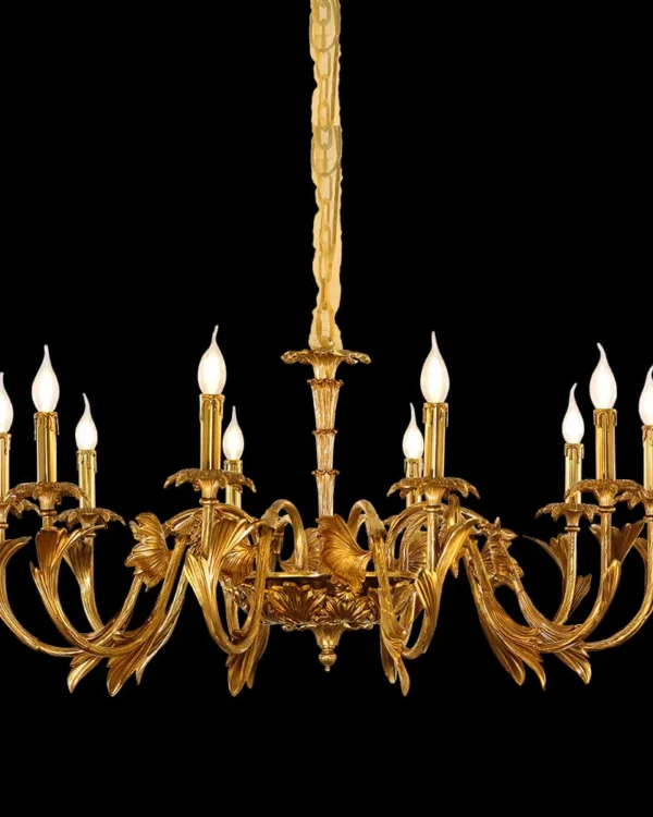 Ségur Brass Chandelier, 41" in antique brass