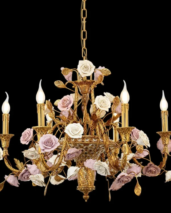 Ternes Brass Chandelier, 30" in antique brass