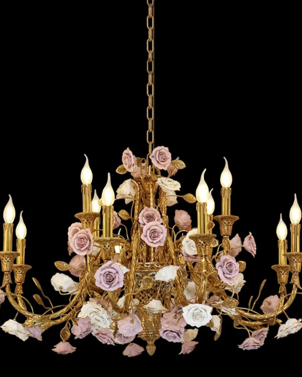 Ternes Brass 12-Light Chandelier, 36" in antique brass