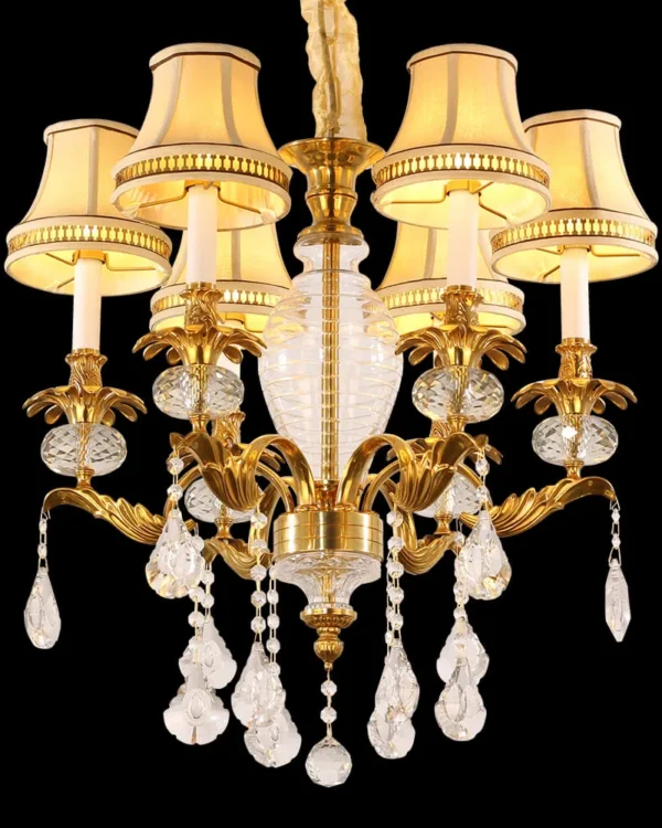 Vaugirard Crystal Chandelier, 24" in antique brass