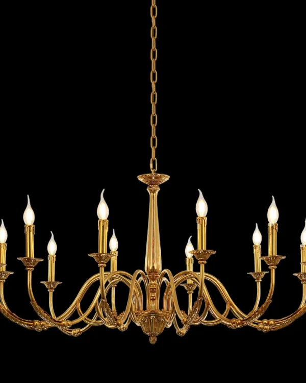 Vaugirard Brass Chandelier, 47" in antique brass