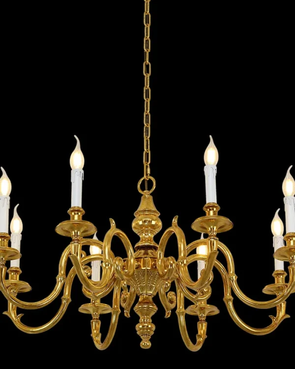 Villiers Brass Chandelier, 35" in antique brass