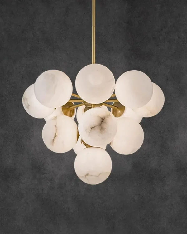 Albe Globe Alabaster Chandelier, 13-Light
