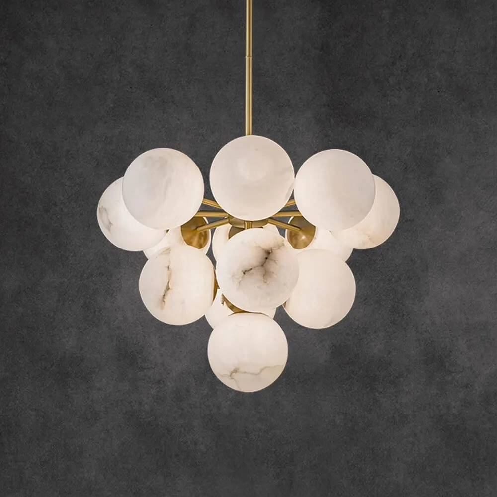 Albe Globe Alabaster Chandelier, 13-Light