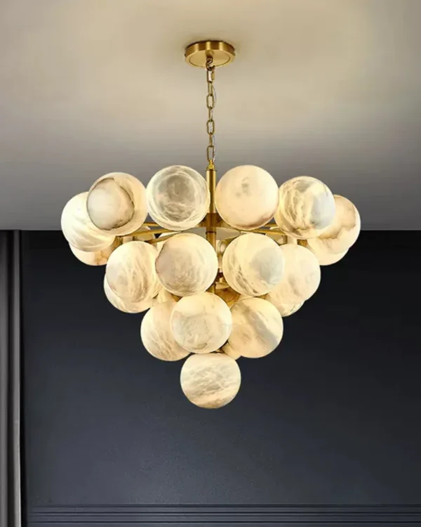 Albe Four-Tier Alabaster Chandelier, 25-Light