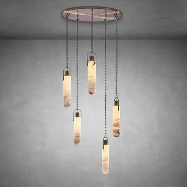 Albe Alabaster Chandelier, 5-Light