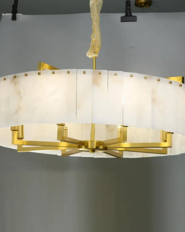 Albâtre Alabaster Chandelier, 6-Light