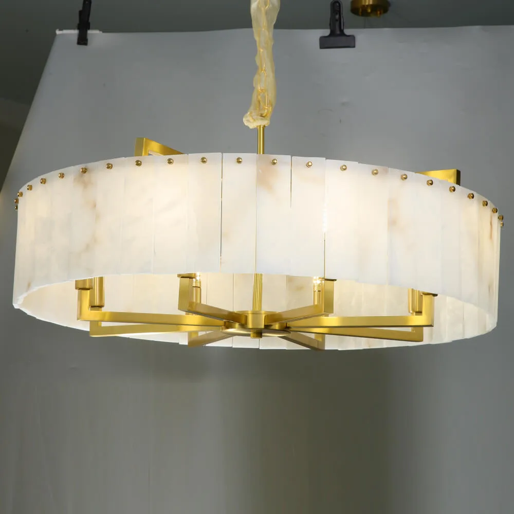 Albâtre Alabaster Chandelier, 6-Light