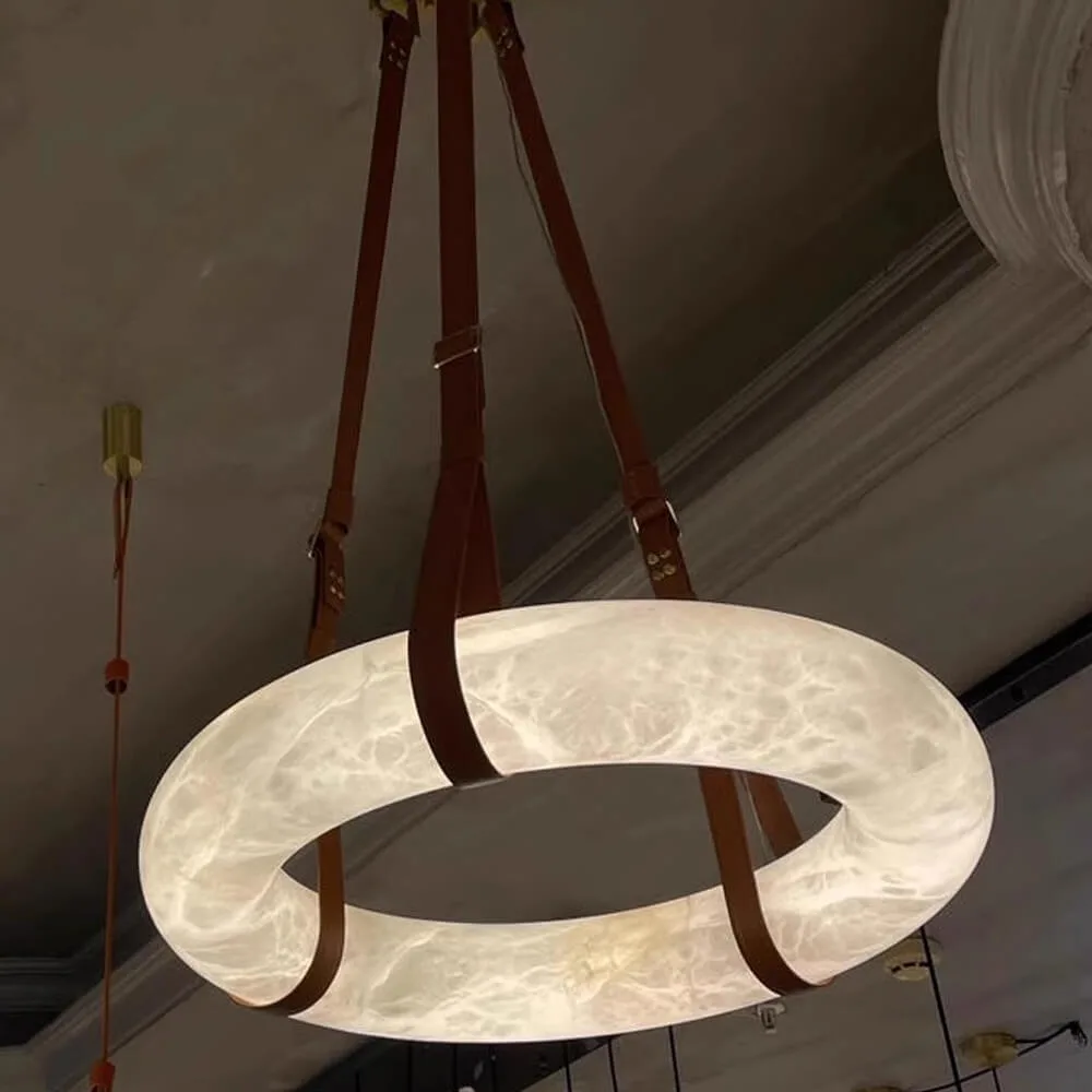 Albâtre Round Alabaster Chandelier III