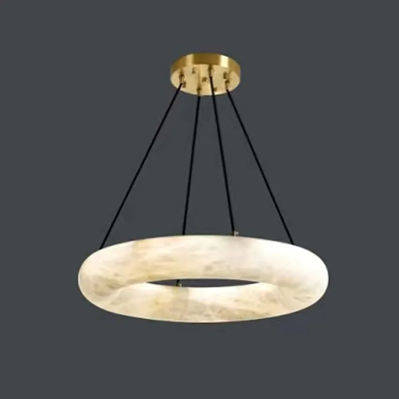 Albâtre Round Alabaster Chandelier IV