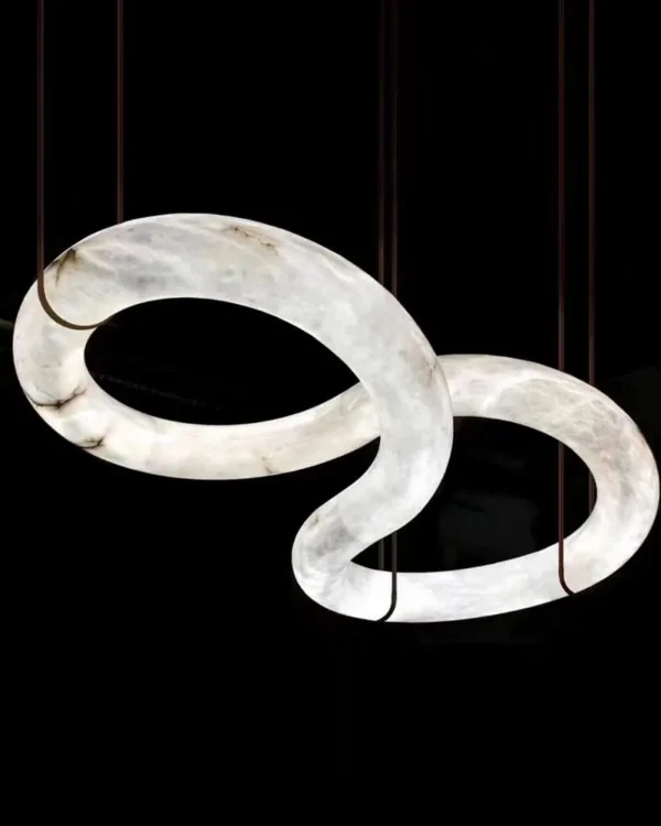 Albâtre Alabaster Chandelier × 47" H II