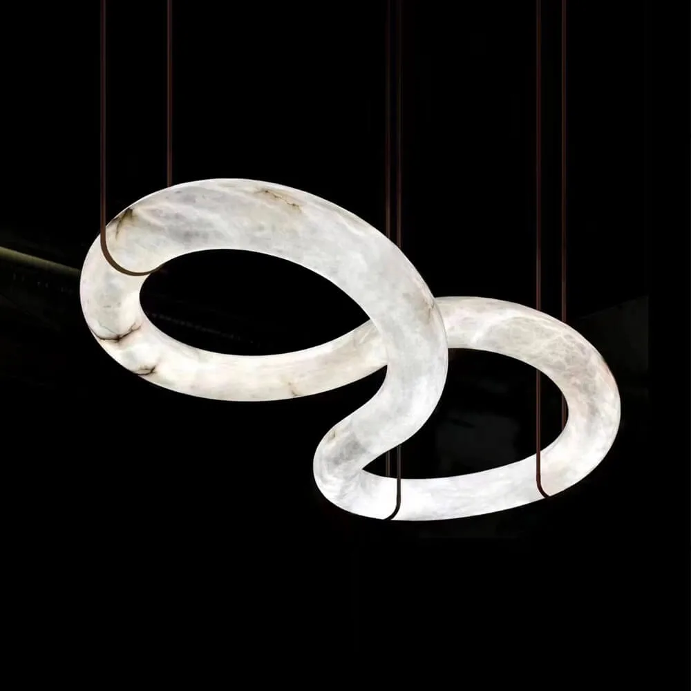 Albâtre Alabaster Chandelier × 47" H II