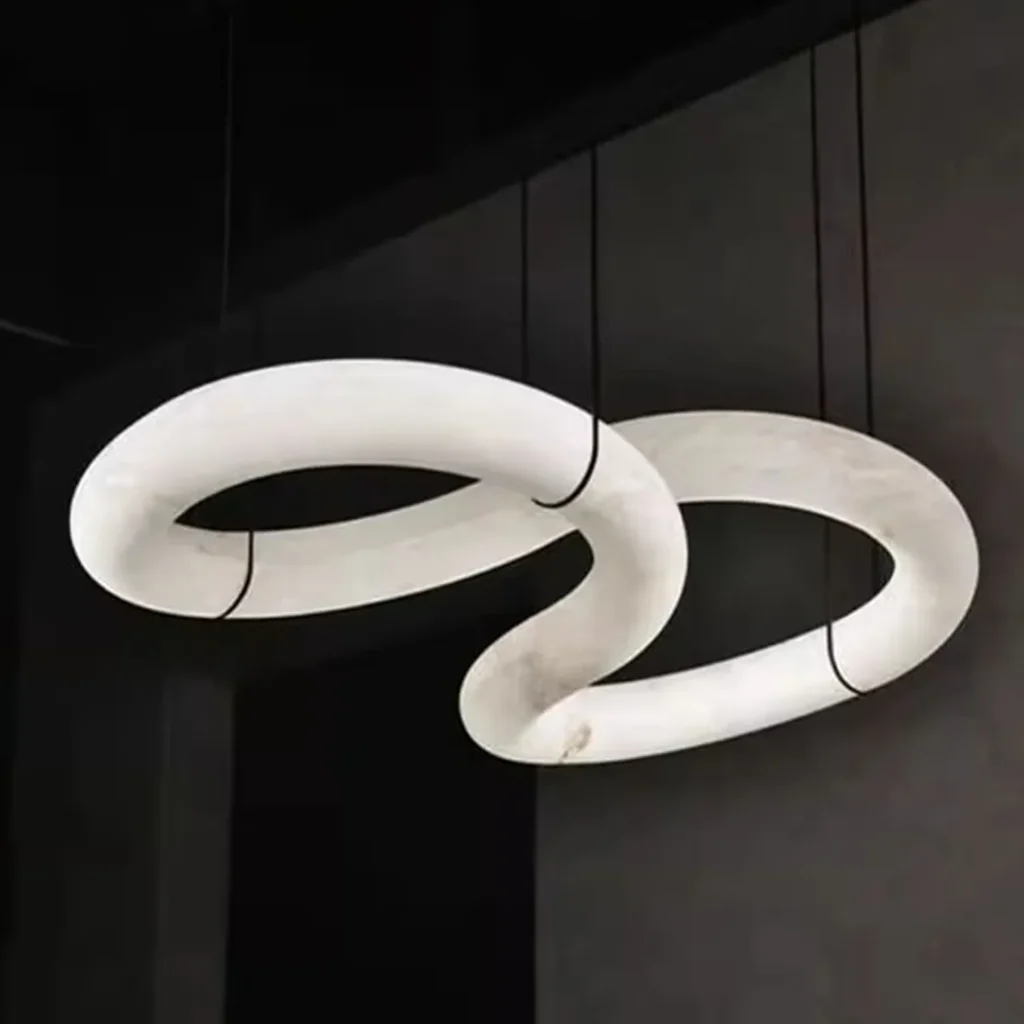 Albâtre Alabaster Chandelier × 47" H