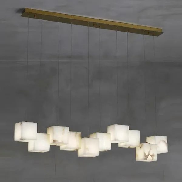 Aube Alabaster Chandelier, 10-Light