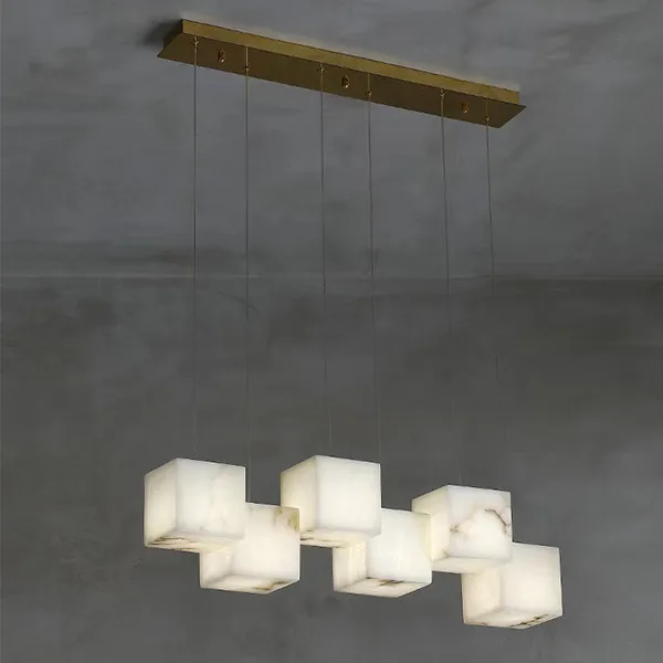 Aube Alabaster Chandelier, 6-Light