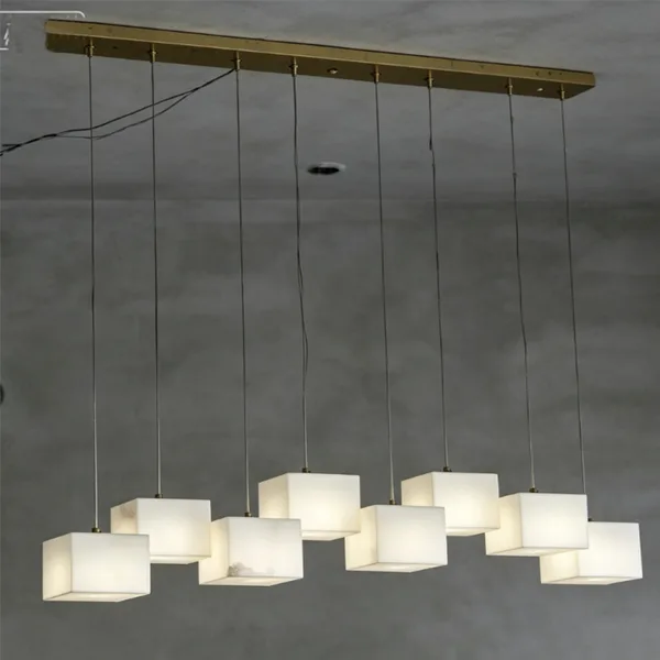 Aube Alabaster Chandelier, 8-Light