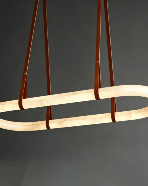 Aube Linear Alabaster Chandelier, 24-Light