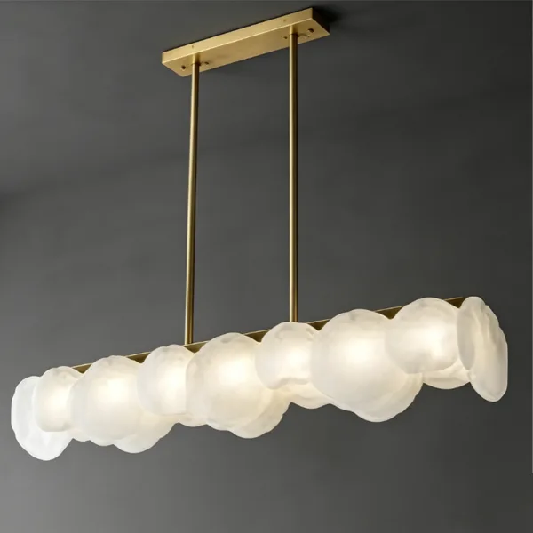 Aube Linear Alabaster Chandelier, 79"