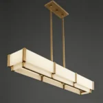 Aurore Linear Alabaster Chandelier, 5-Light