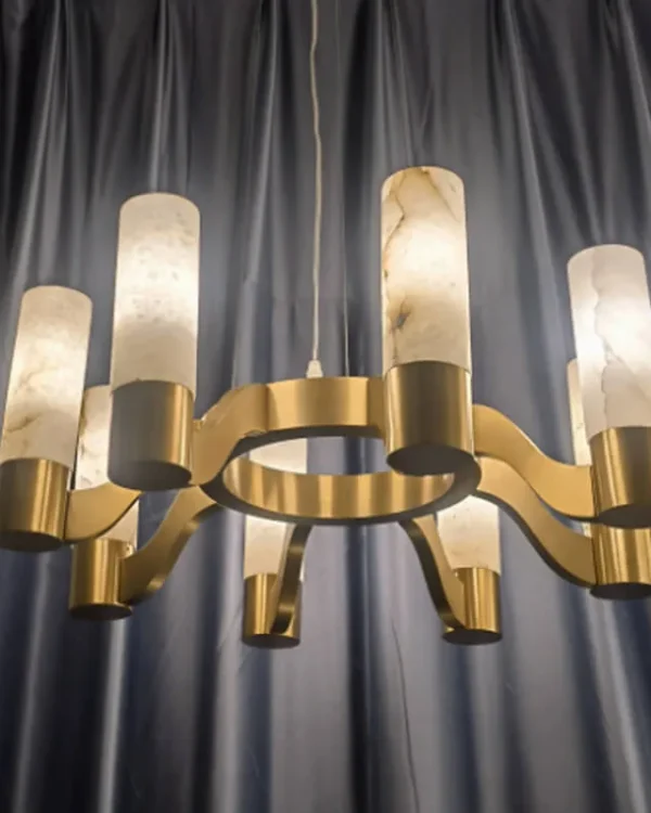 Blanche Alabaster Chandelier, 8-Light