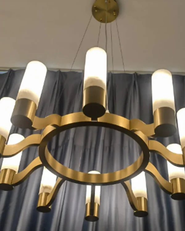 Blanche Alabaster Chandelier, 10-Light