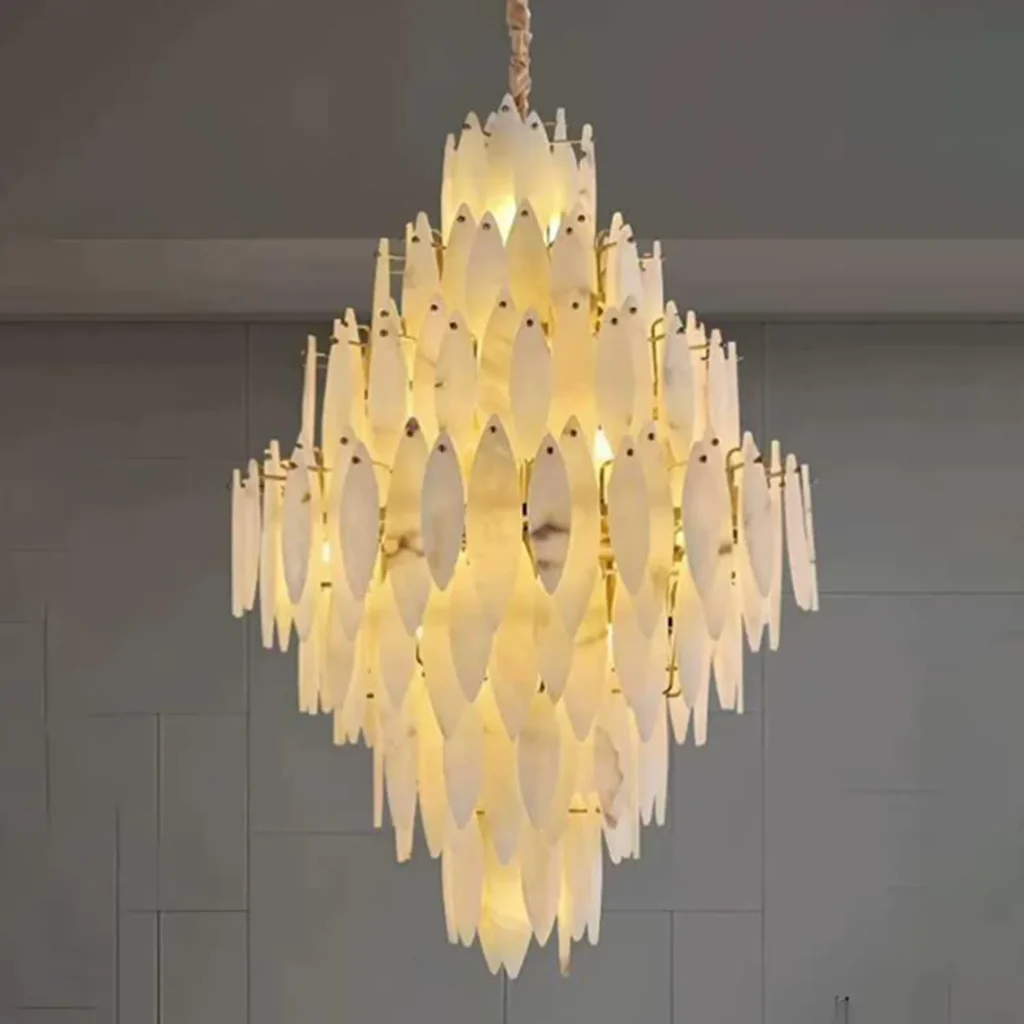 Blanche Round Alabaster Chandelier