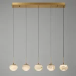 Brume Linear Alabaster Chandelier, 59"
