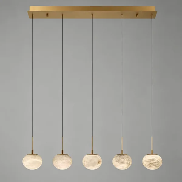 Brume Linear Alabaster Chandelier, 59"