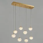 Brume Round Alabaster Chandelier, 59"