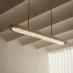 Calcite Linear Alabaster Chandelier × 2" H