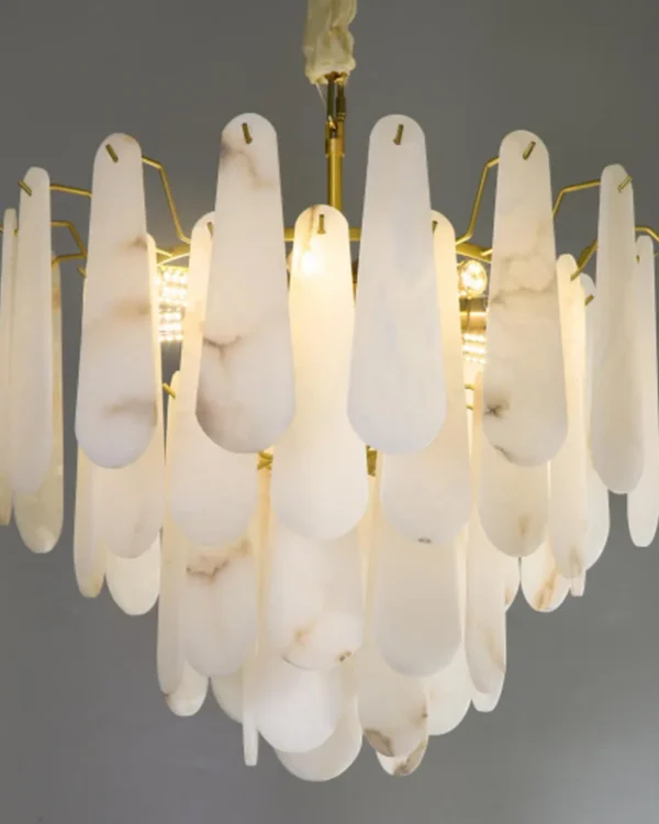 Calcite Alabaster Chandelier, 8-Light