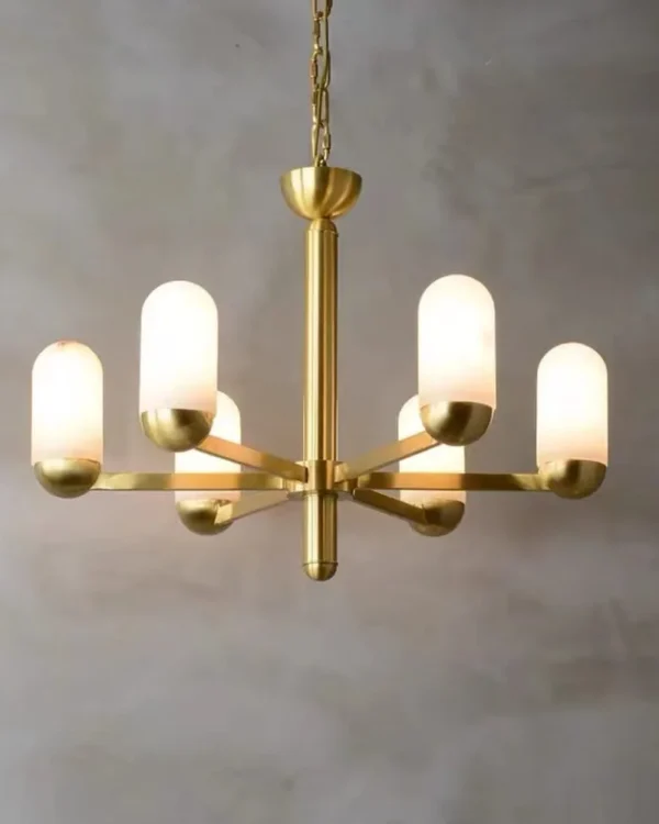 Candide Alabaster Chandelier, 6-Light