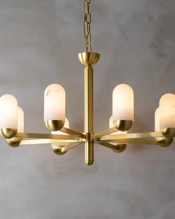 Candide Alabaster Chandelier, 8-Light