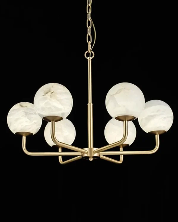Falaise Globe Alabaster Chandelier, 6-Light