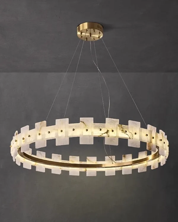 Lait Ring Alabaster Chandelier II
