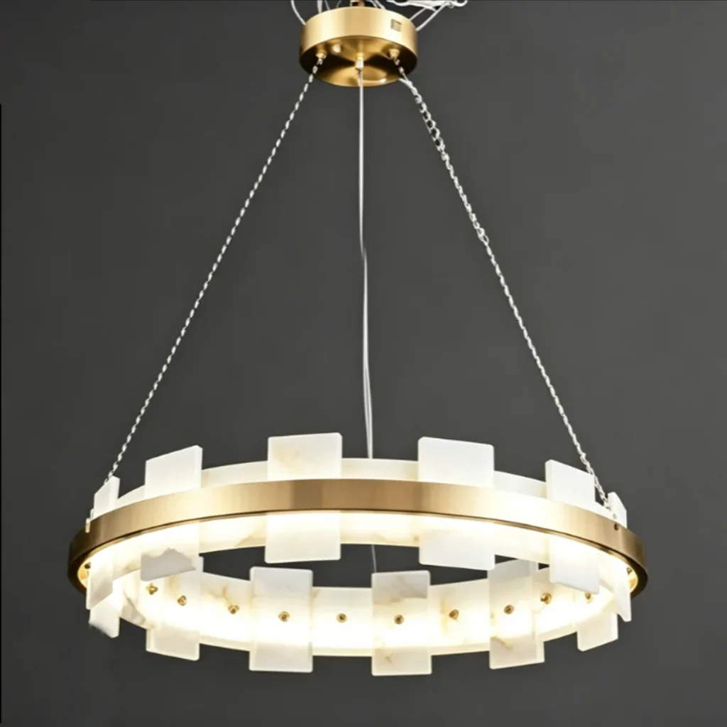 Lait Ring Alabaster Chandelier