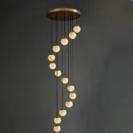 Lueur Globe Alabaster Chandelier