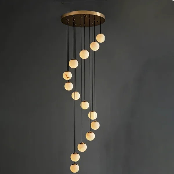 Lueur Globe Alabaster Chandelier